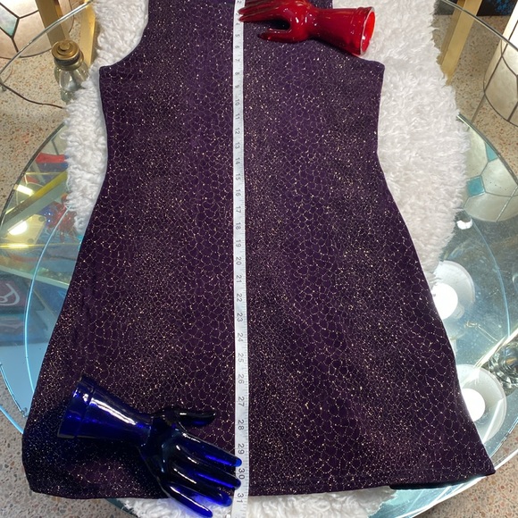 Vintage Byer Too Sleeveless Purple & Gold Dress - Picture 8 of 9